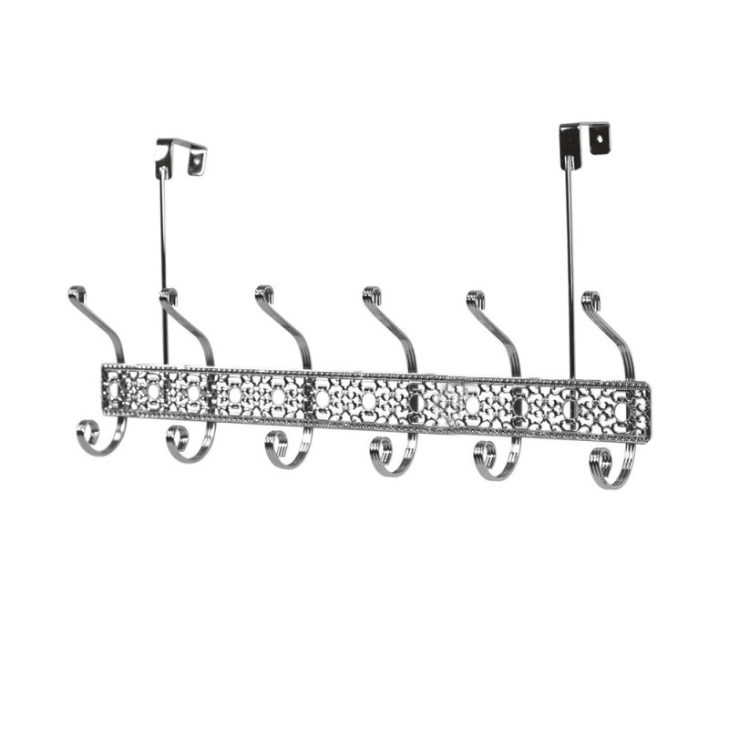 Stainless Steel Nail-Free 6 Hooks Door Hanger