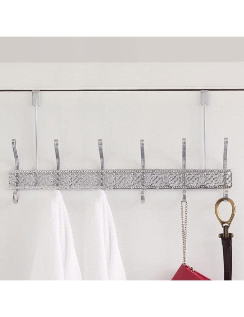 Stainless Steel Nail-Free 6 Hooks Door Hanger