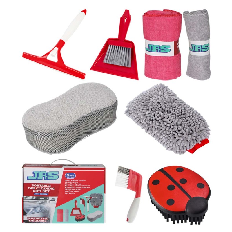 J14007 PORTABLE CAR CLEANING 8 PCS SET