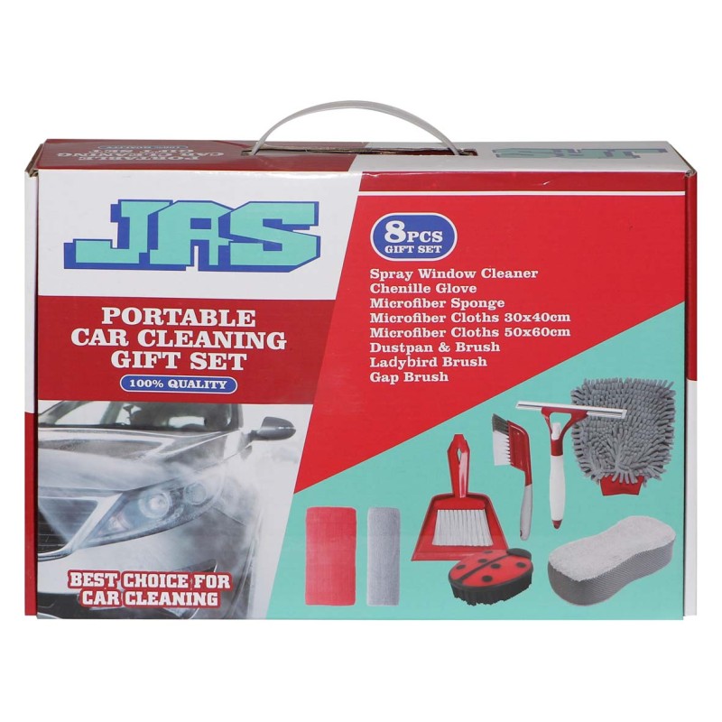 J14007 PORTABLE CAR CLEANING 8 PCS SET